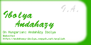 ibolya andahazy business card